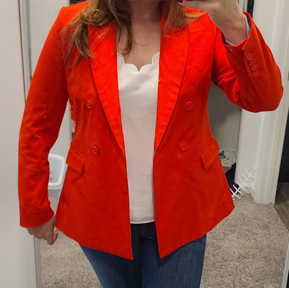 Cherry Red Double Breasted Blazer - image 2